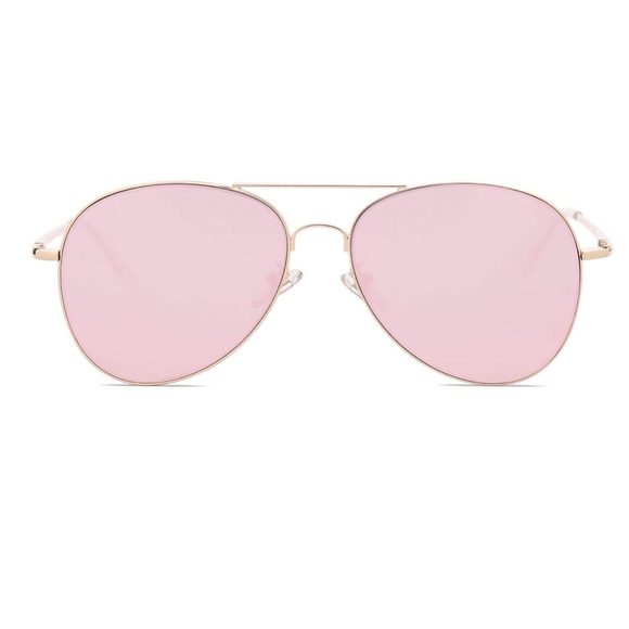 😎 Pink Classic Aviator Sunglasses gold frames - Picture 2 of 4